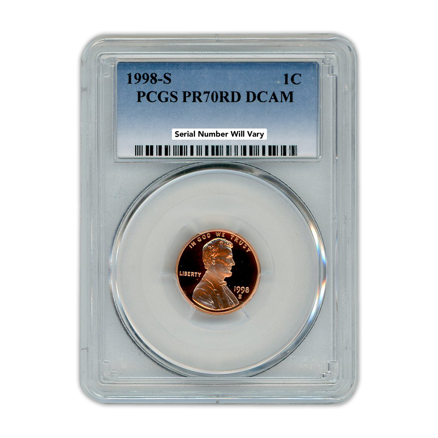 1998 Lincoln Cent - PCGS PR70RD DCAM