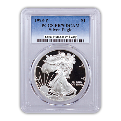 1998 Silver Eagle - Proof - PCGS PR70