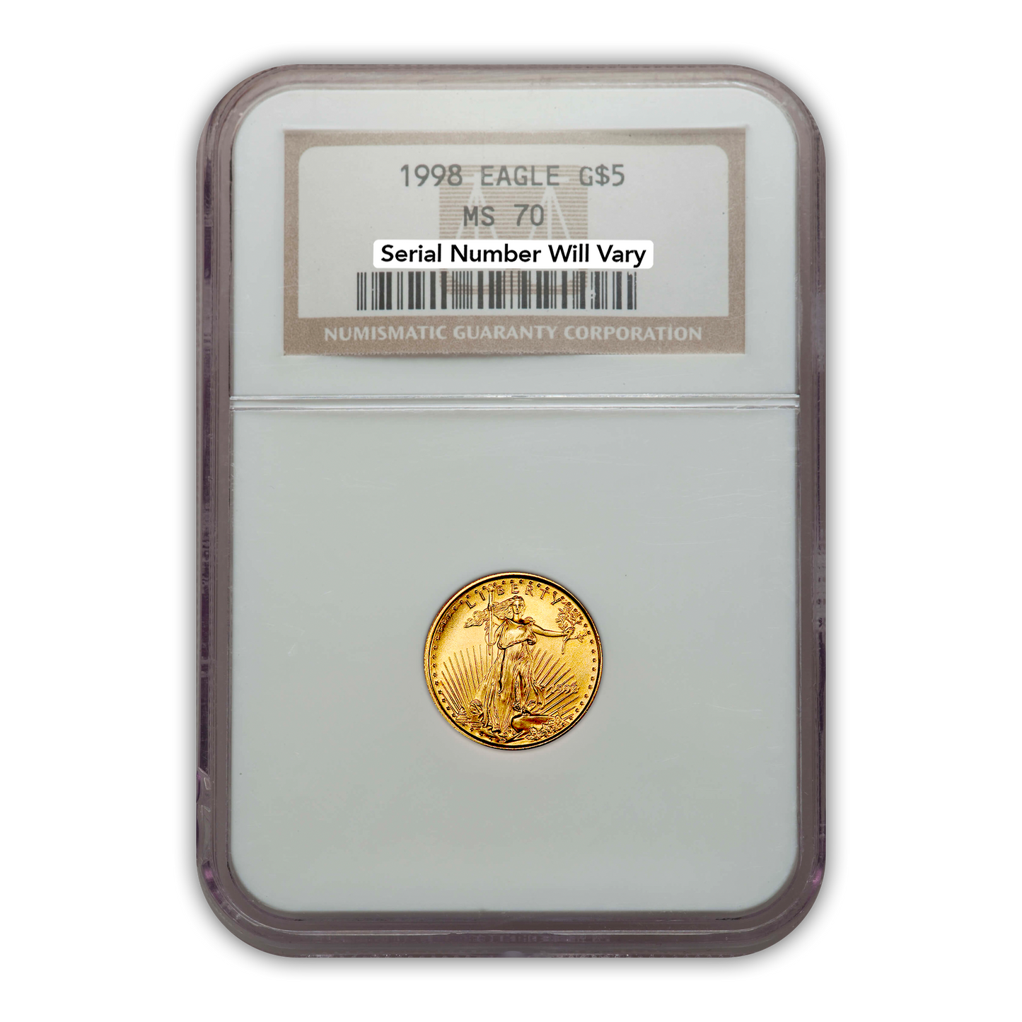 1998 $5 Gold Eagle - 1/10th oz NGC MS70