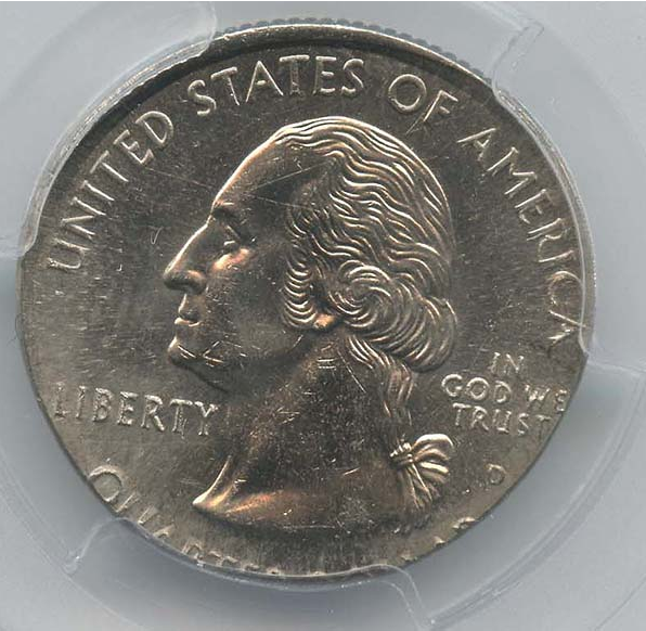 1999 Delaware Quarter Dollar Struck on a Jefferson Nickel - PCGS MS64