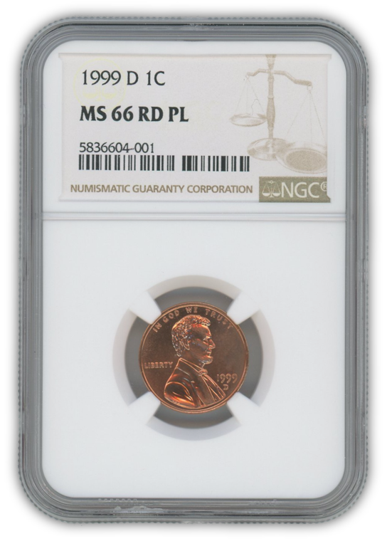 1999 Lincoln Cent Denver - NGC MS66 RD PL Prooflike