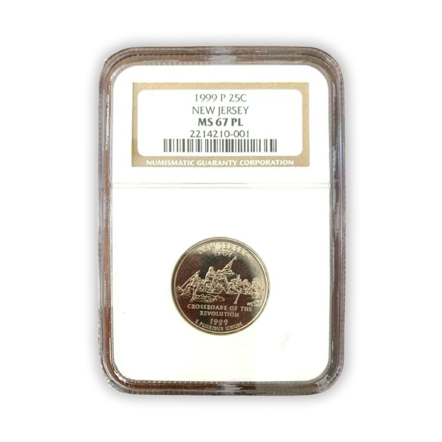 1999 New Jersey Quarter Dollar Philadelphia - NGC MS67 PL Prooflike