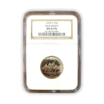 1999 New Jersey Quarter Dollar Philadelphia - NGC MS67 PL Prooflike