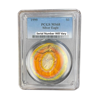 1999 Silver Eagle - Business Strike - PCGS MS68 - Concentric Toning