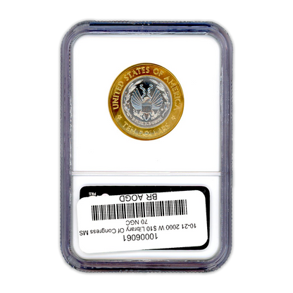 2000 W $10 Library Of Congress NGC MS 70