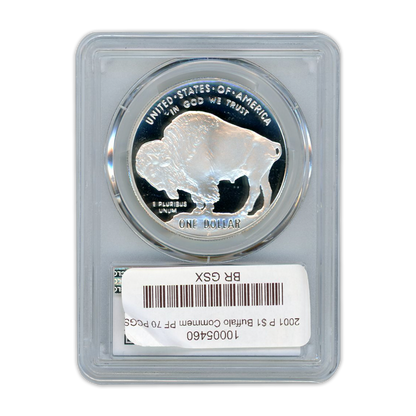 2001 Buffalo Silver Dollar 2 pc Set PCGS MS70 - PR70