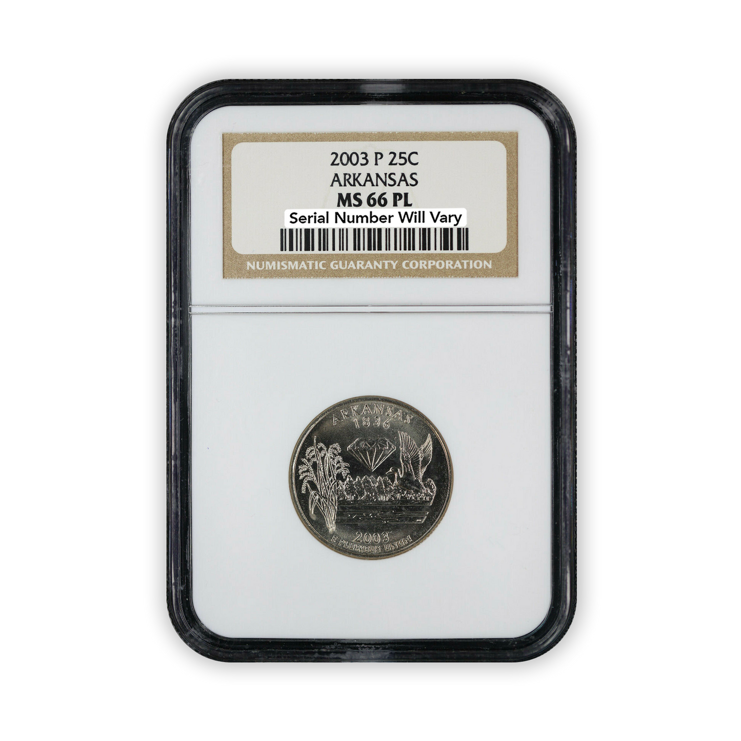2003 Arkansas Quarter Dollar Philadelphia - NGC MS66 PL Prooflike