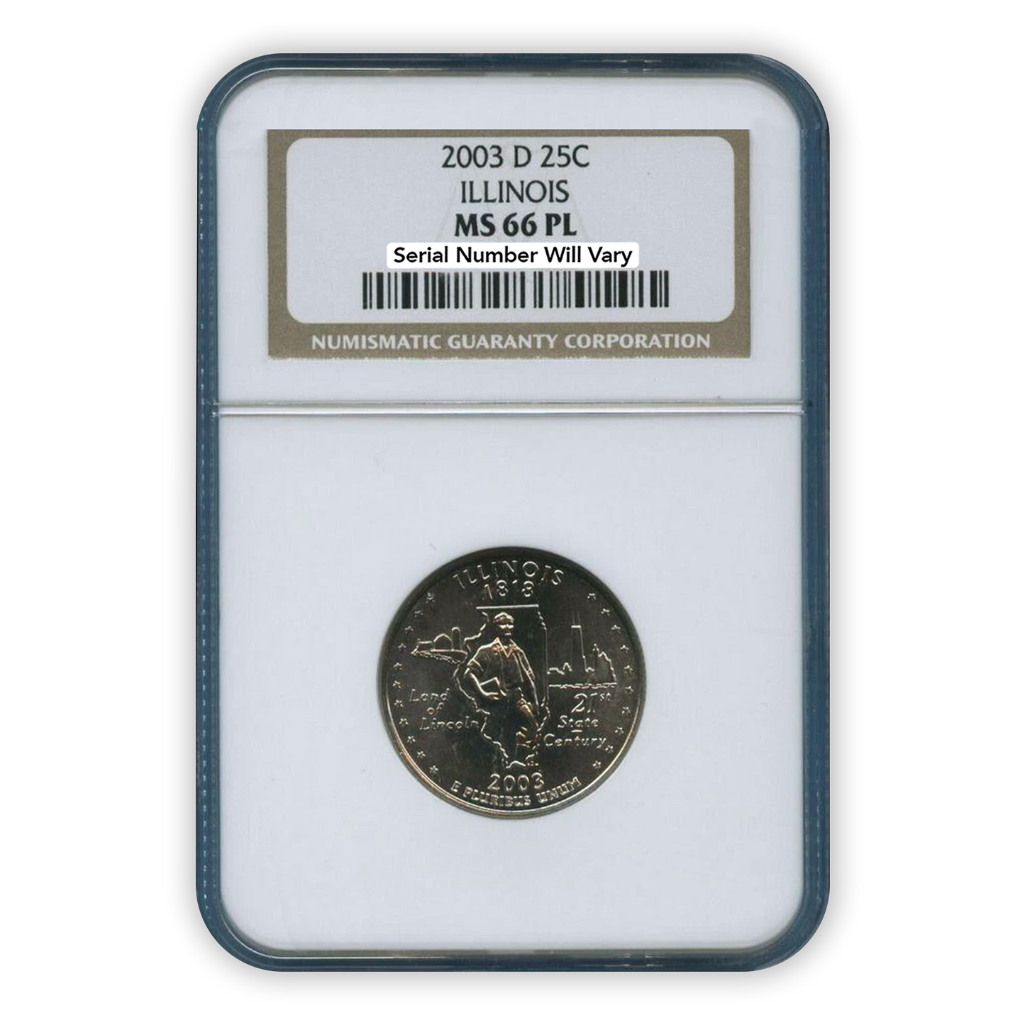 2003 Illinois Quarter Dollar Denver - NGC MS66 PL Prooflike