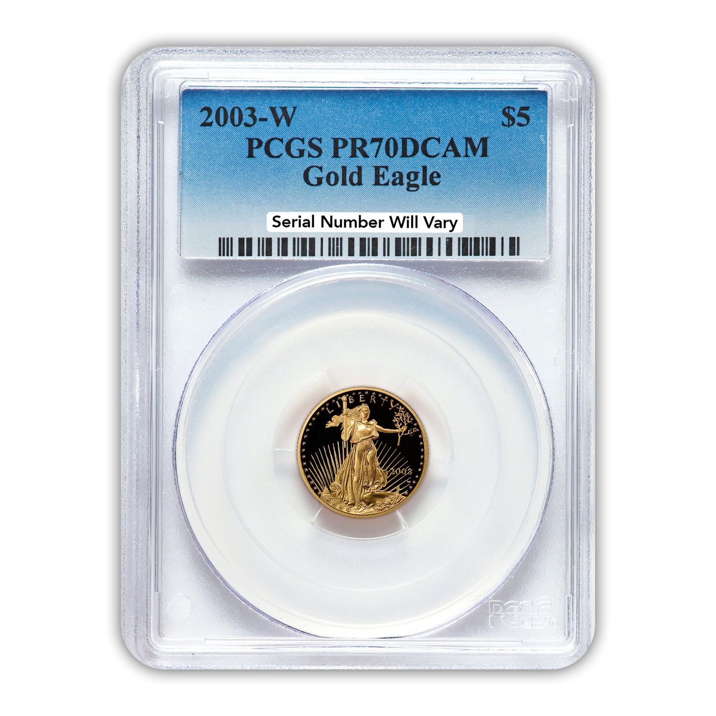 2003 $5 Gold Eagle - 1/10th oz - West Point Proof - PCGS PR70