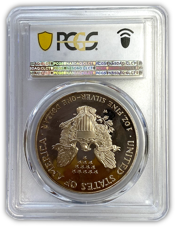 2004 Silver Eagle Proof - PCGS PF66 DCAM - Deep Rainbow Toned