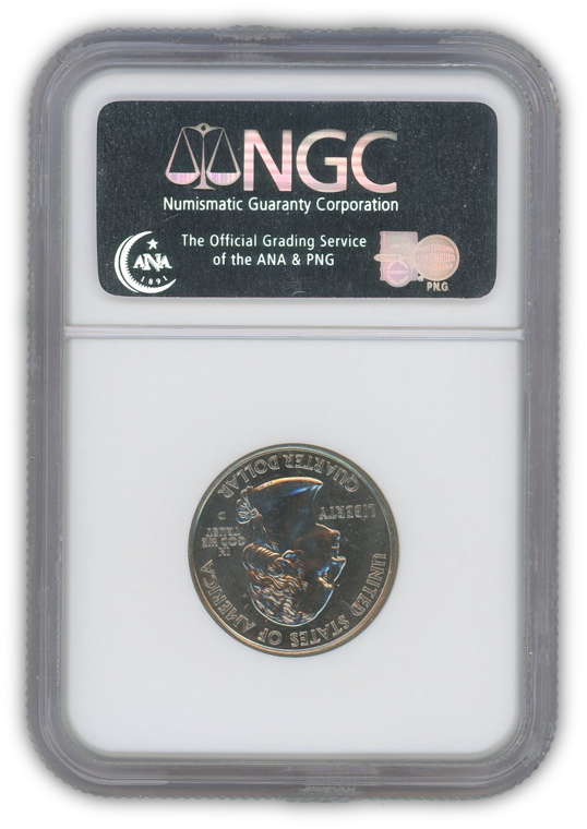 2004 Wisconsin Quarter Dollar Denver - 2 pc Leaf Error Set - NGC MS66 PL Prooflike