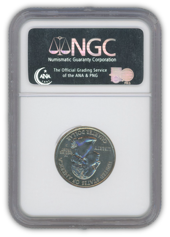 2004 Wisconsin Quarter Dollar Denver - 2 pc Leaf Error Set - NGC MS66 PL Prooflike