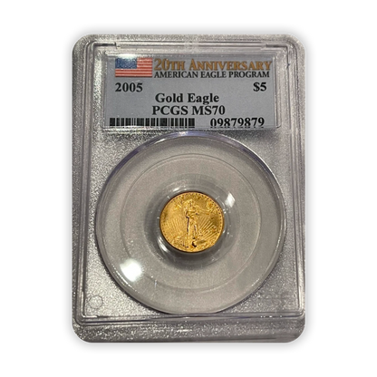 2005 $5 Gold Eagle - 1/10th oz PCGS MS70
