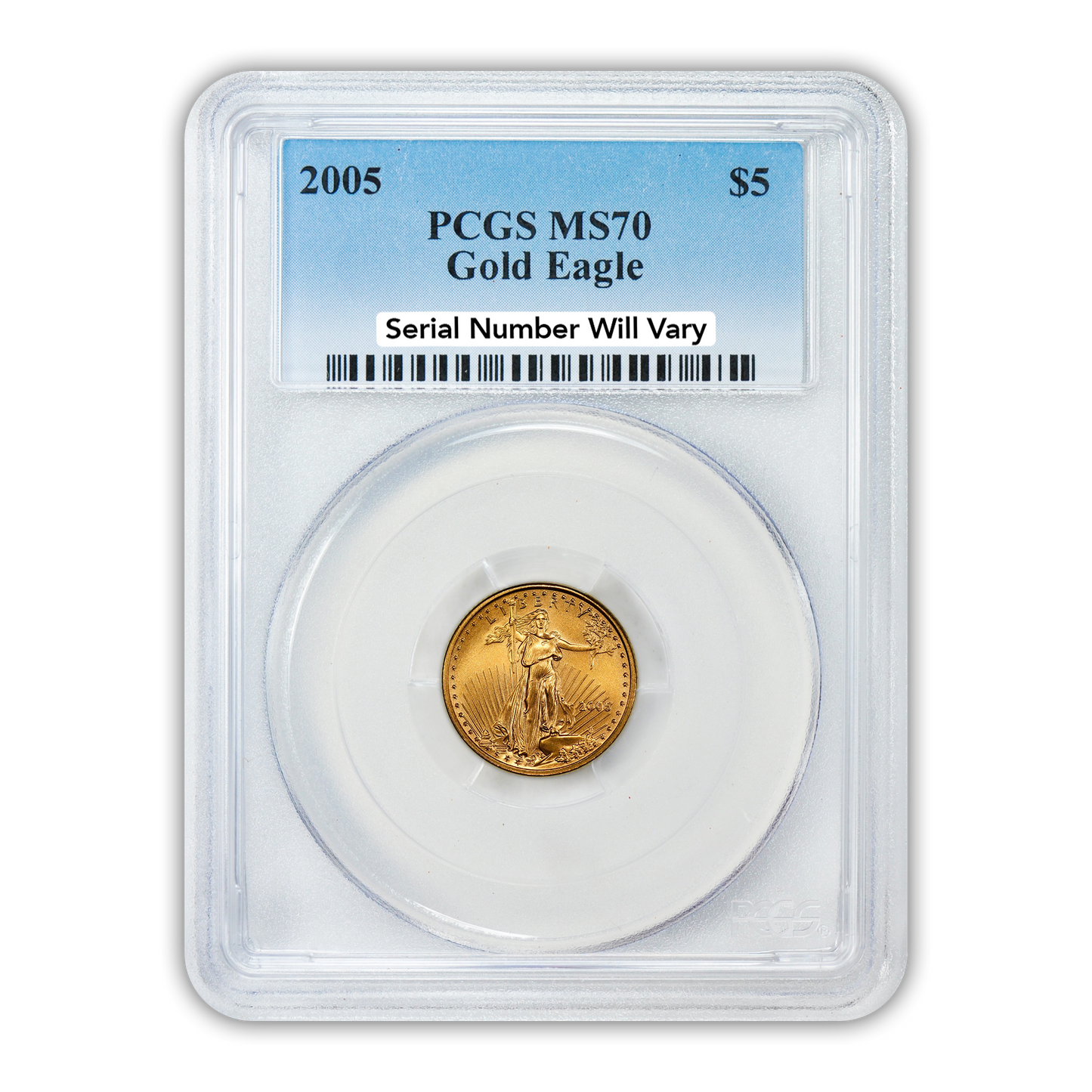 2005 $5 Gold Eagle - 1/10th oz PCGS MS70