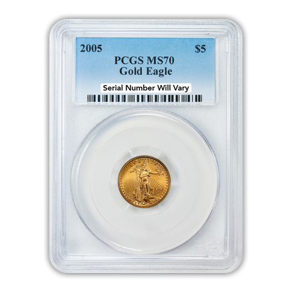 2005 $5 Gold Eagle - 1/10th oz PCGS MS70