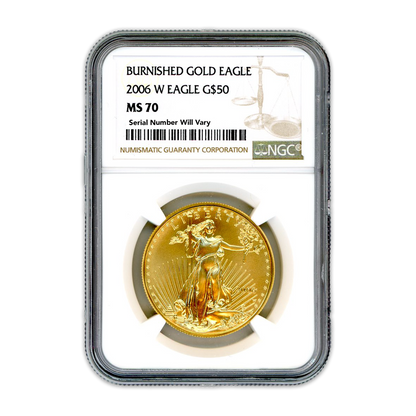 2006 $50 Burnished Gold Eagle - 1/2oz - NGC MS70