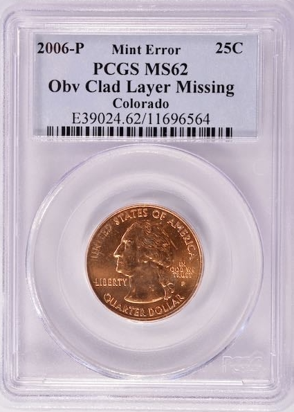 2006 Colorado Quarter Dollar Philadelphia - Missing Clad Layer - NGC MS62
