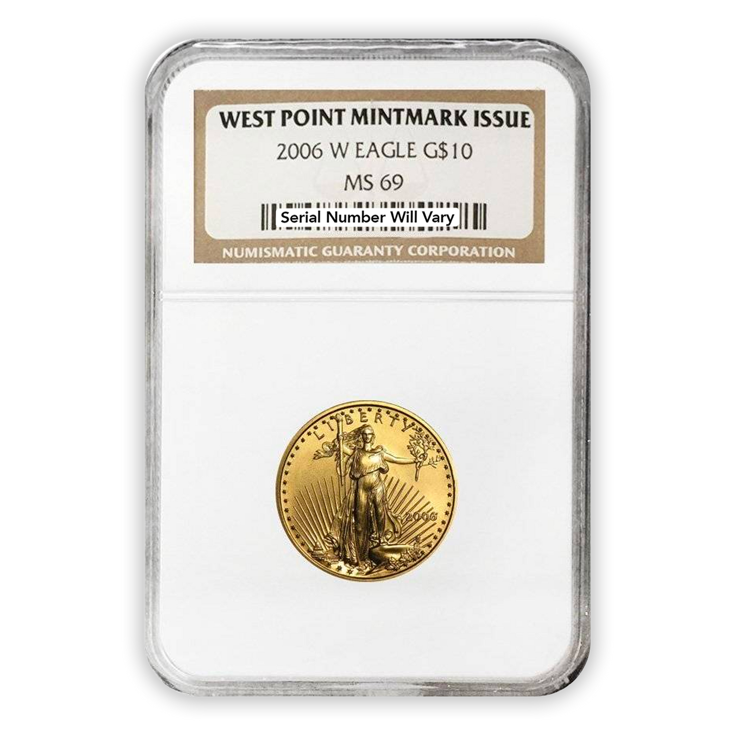 2006 W $10 Gold Eagle - 1/4 oz - West Point Burnished - NGC MS69