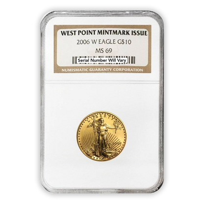 2006 W $10 Gold Eagle - 1/4 oz - West Point Burnished - NGC MS69