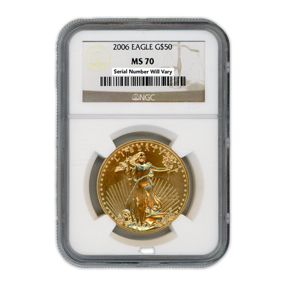 2006 $50 Gold Eagle  NGC MS70