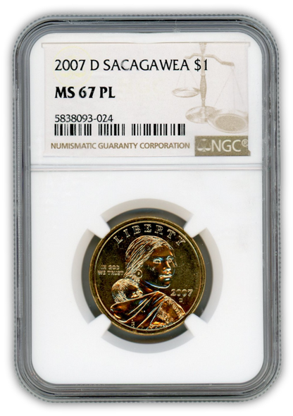 2007 Sacagawea Dollar Denver - NGC MS67 PL Prooflike
