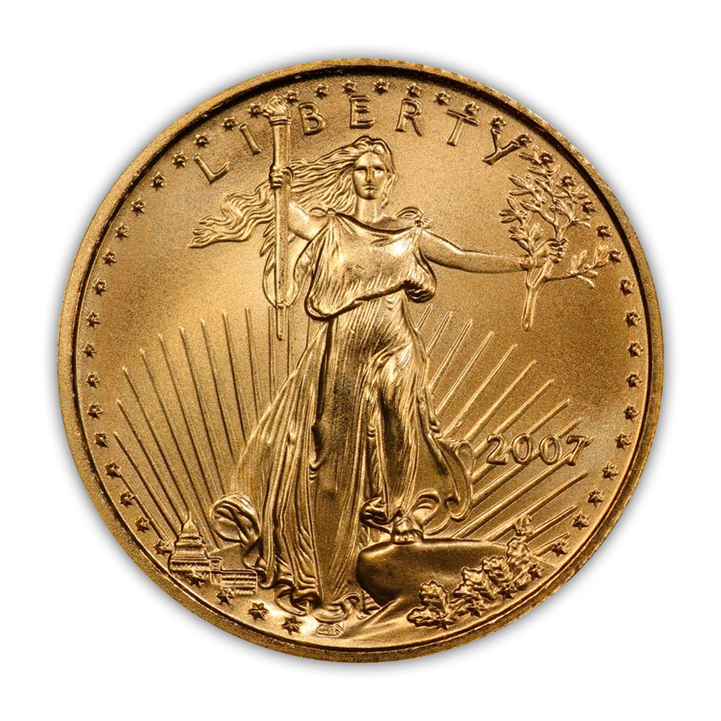 2007 $5 Gold Eagle - 1/10th oz - Business Strike - Uncirculated - CoinsTV