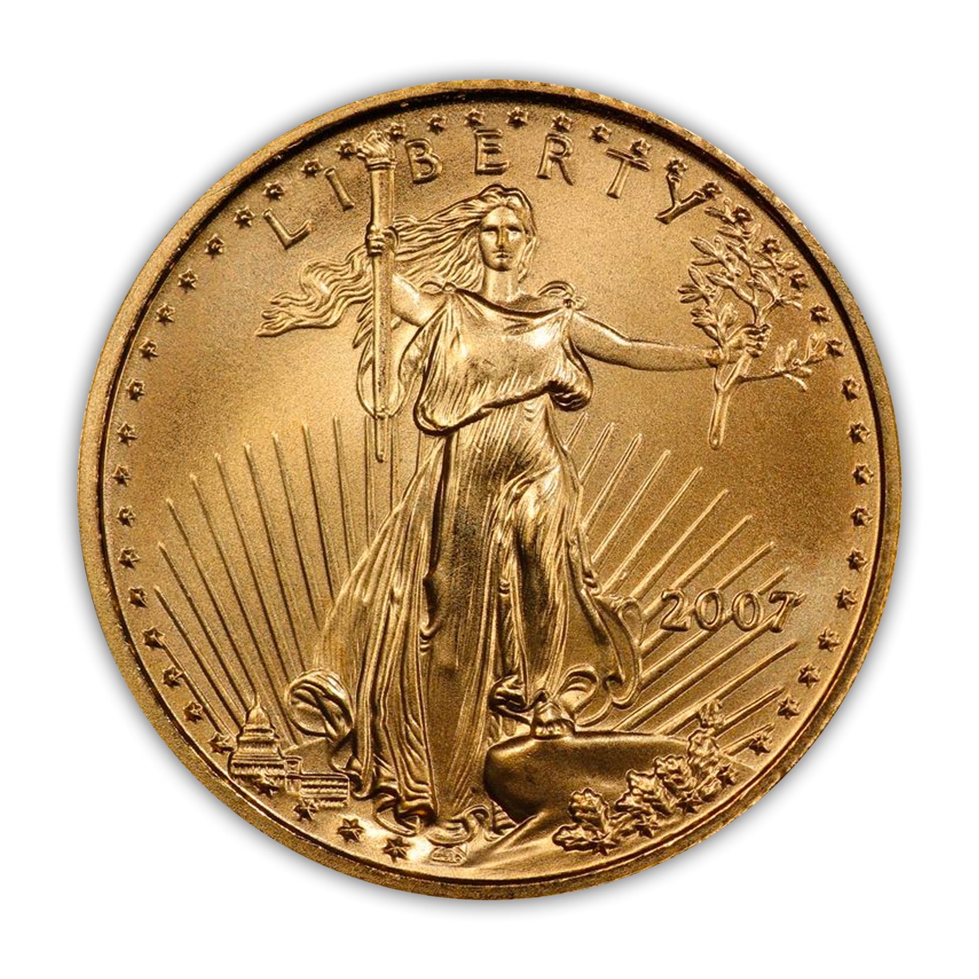 2007 $5 Gold Eagle - 1/10th oz - Business Strike - Uncirculated - CoinsTV