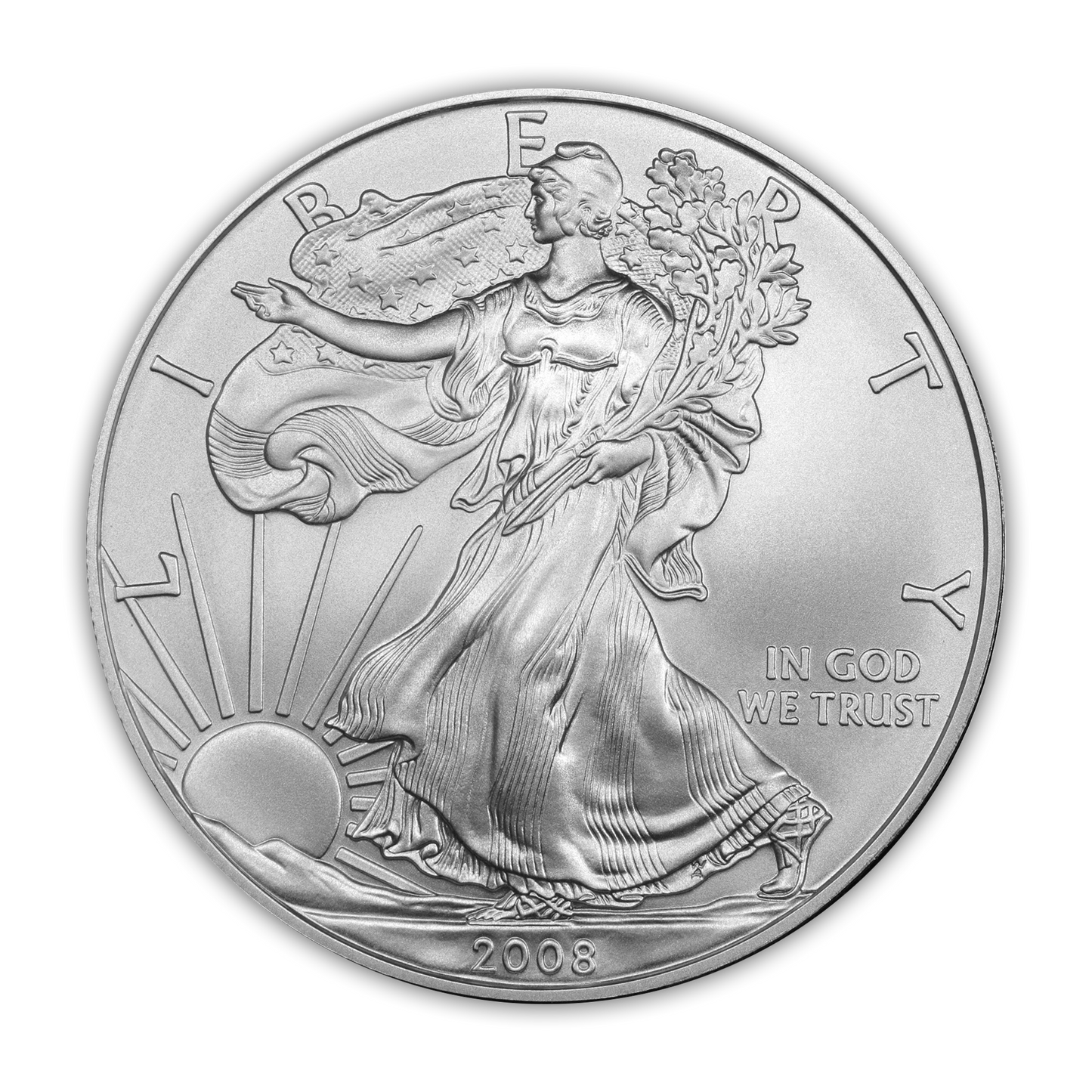 2008 Silver Eagle - West Point Burnished - Reverse of 2007 - Original Government Packaging (OGP)