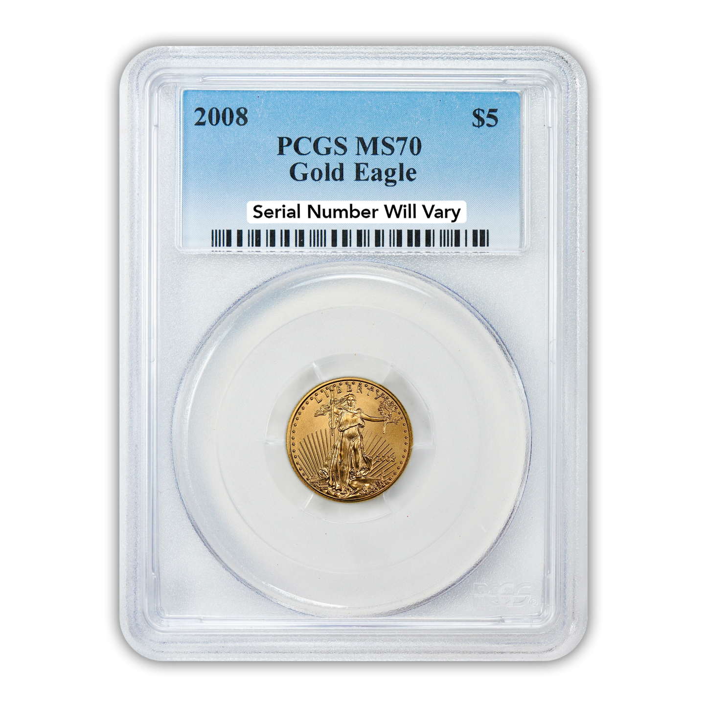 2008 $5 Gold Eagle - 1/10th oz PCGS MS70