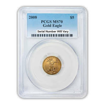 2008 $5 Gold Eagle - 1/10th oz PCGS MS70