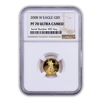 2008 $5 Gold Eagle - 1/10th oz - Philadelphia Proof - NGC PF70