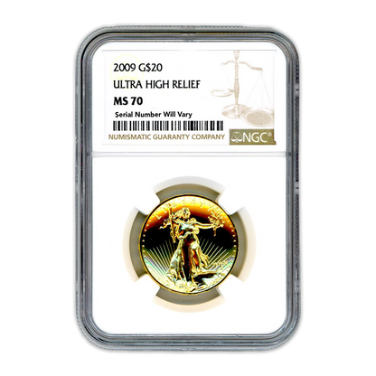 2009 $20 Ultra High Relief -  NGC MS70