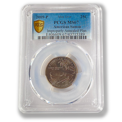 2009 American Samoa Annealed Error Quarter Dollar Philadelphia - PCGS MS67