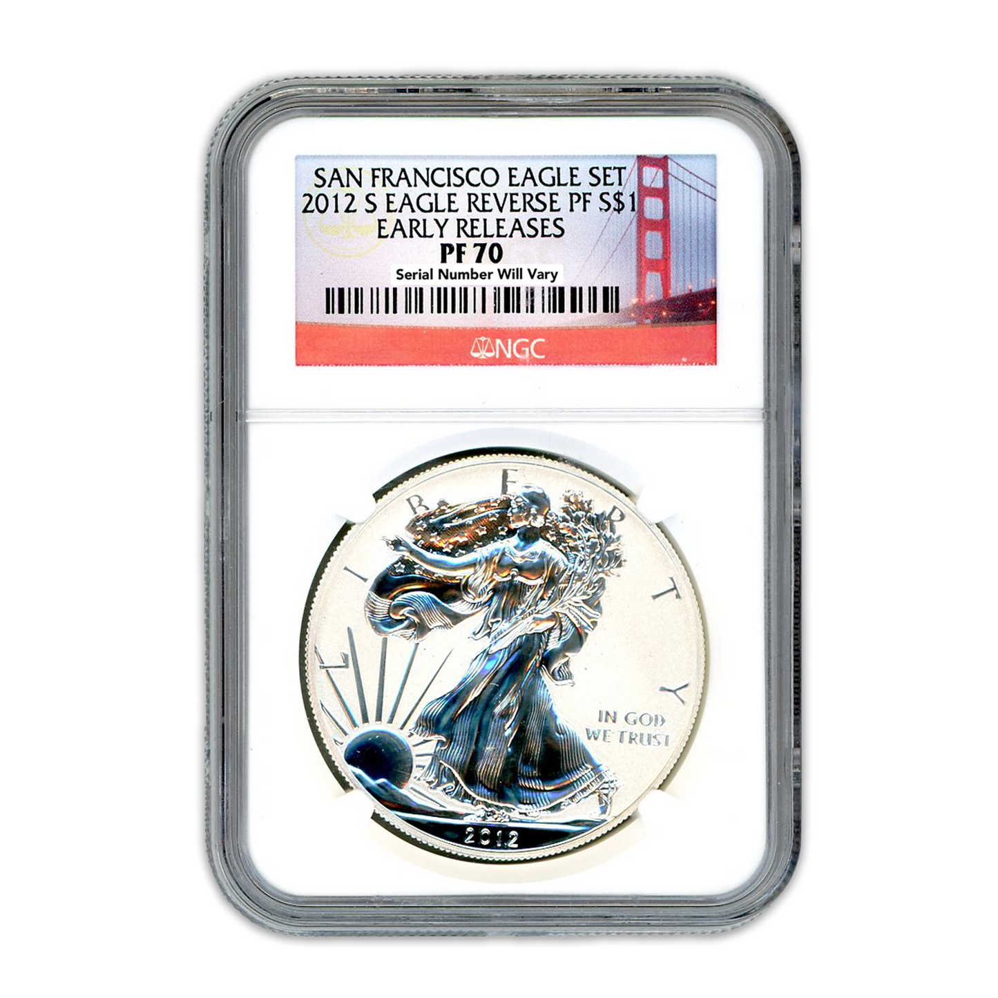 2012 S Silver Eagle 2 pc San Fransisco Set -  NGC PF70
