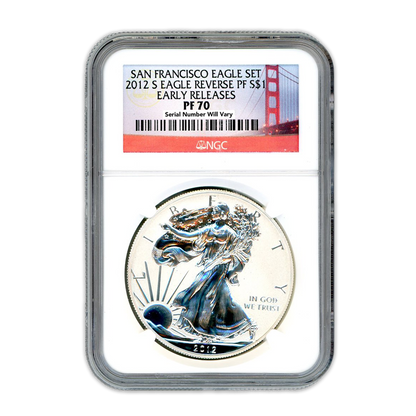 2012 S Silver Eagle 2 pc San Fransisco Set -  NGC PF70