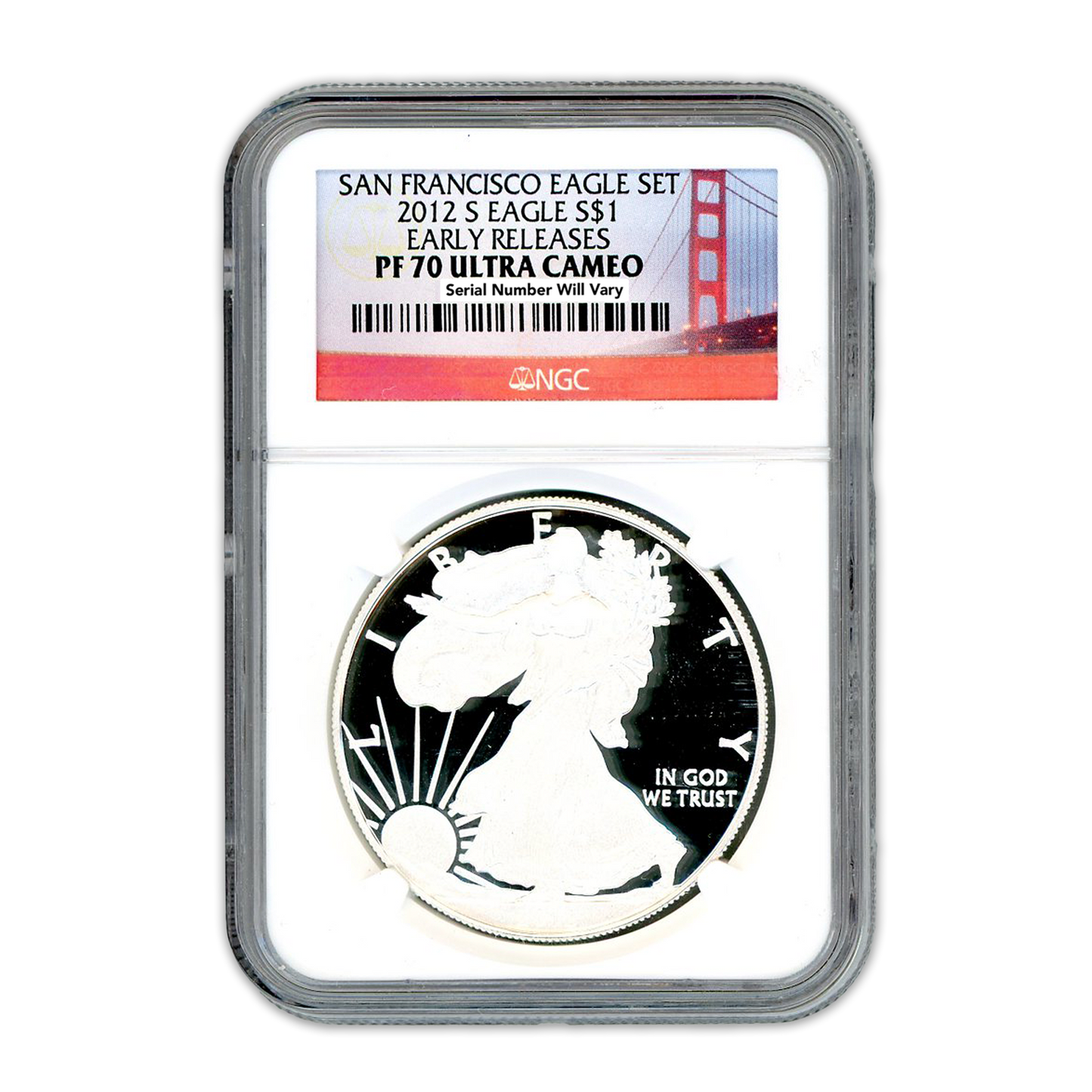 2012 S Silver Eagle 2 pc San Fransisco Set -  NGC PF70