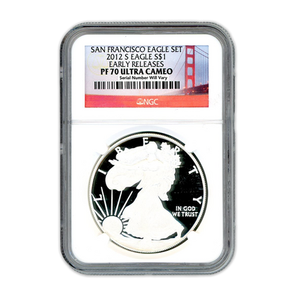 2012 S Silver Eagle 2 pc San Fransisco Set -  NGC PF70