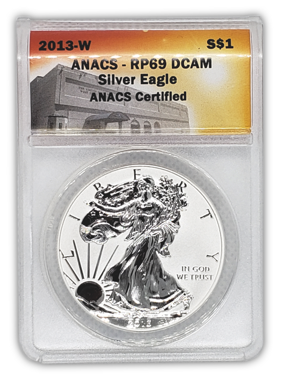 2013 W Silver Eagle 2 pc West Point 35th Anniversary Set - ANACS PR69