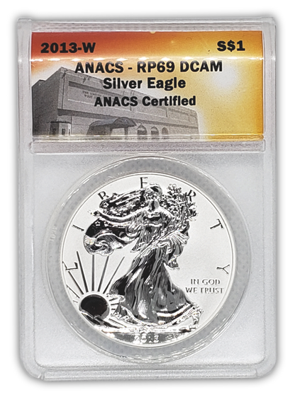 2013 W Silver Eagle 2 pc West Point 35th Anniversary Set - ANACS PR69