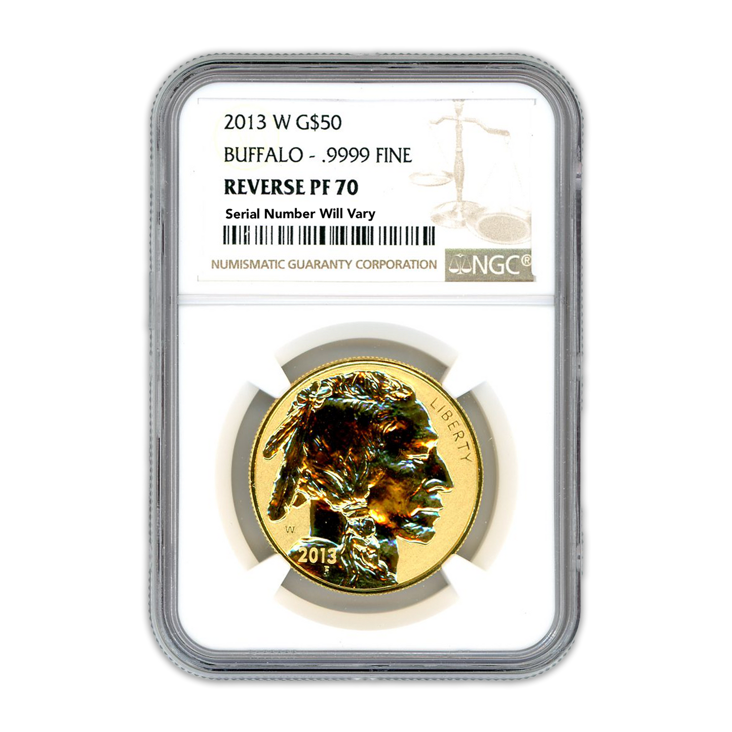 2013 $50 Gold Buffalo - 1/2oz - Reverse - NGC PF70