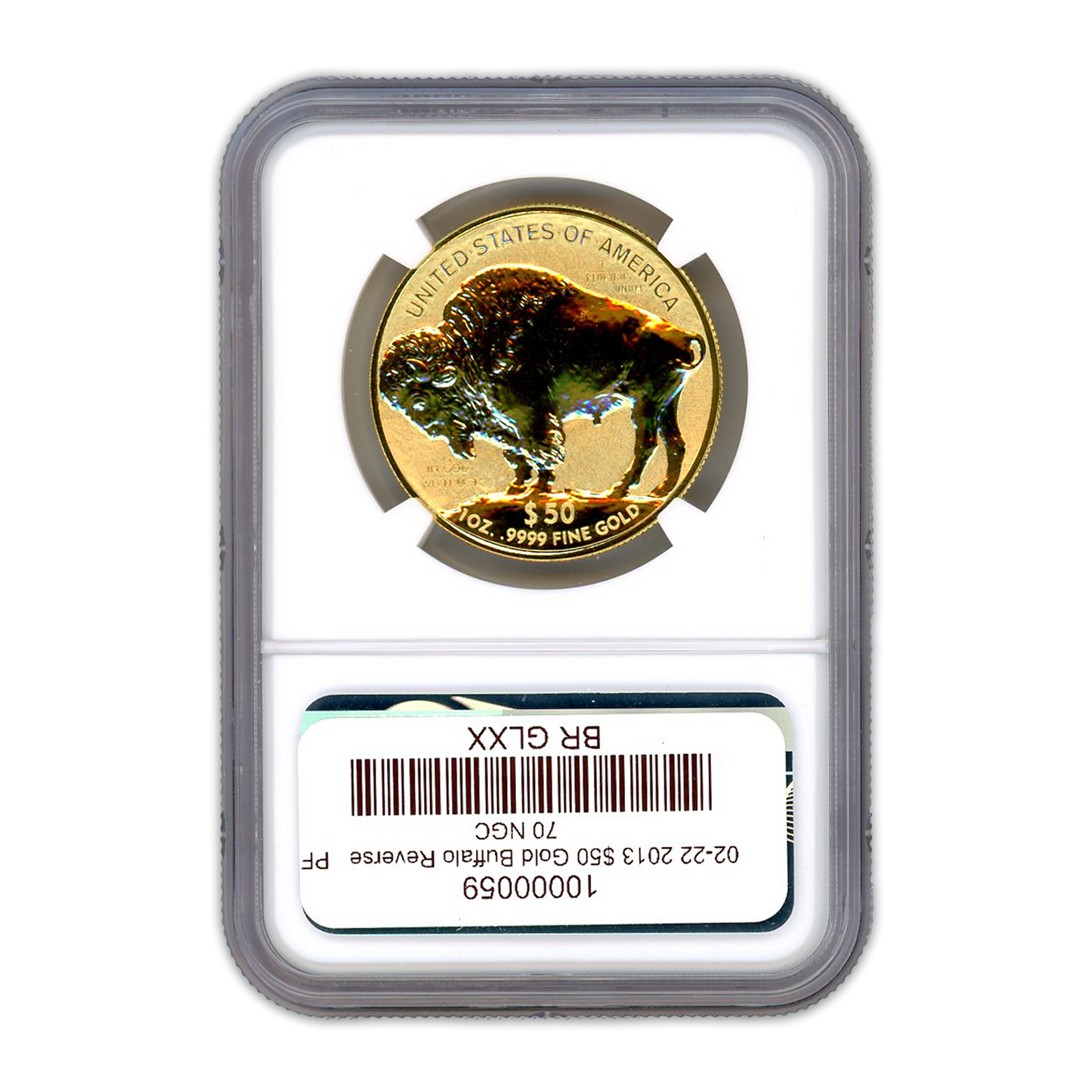 2013 $50 Gold Buffalo - 1/2oz - Reverse - NGC PF70