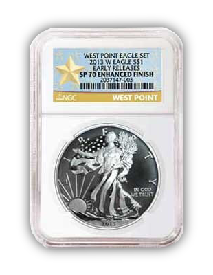 2013 W Silver Eagle 2 pc West Point 35th Anniversary Set - NGC PF70 Star Label