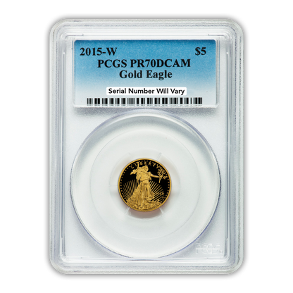 2015 $5 Gold Eagle - 1/10th oz - West Point Proof - PCGS PR70