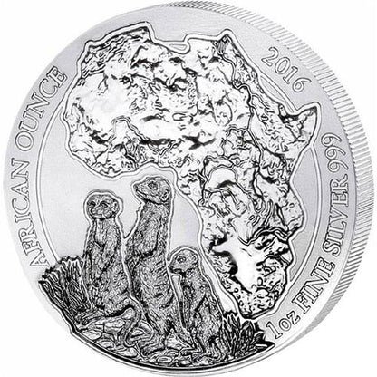 2016 Meerkat 1 Oz Silver - Rwanda - Brilliant Uncirculated