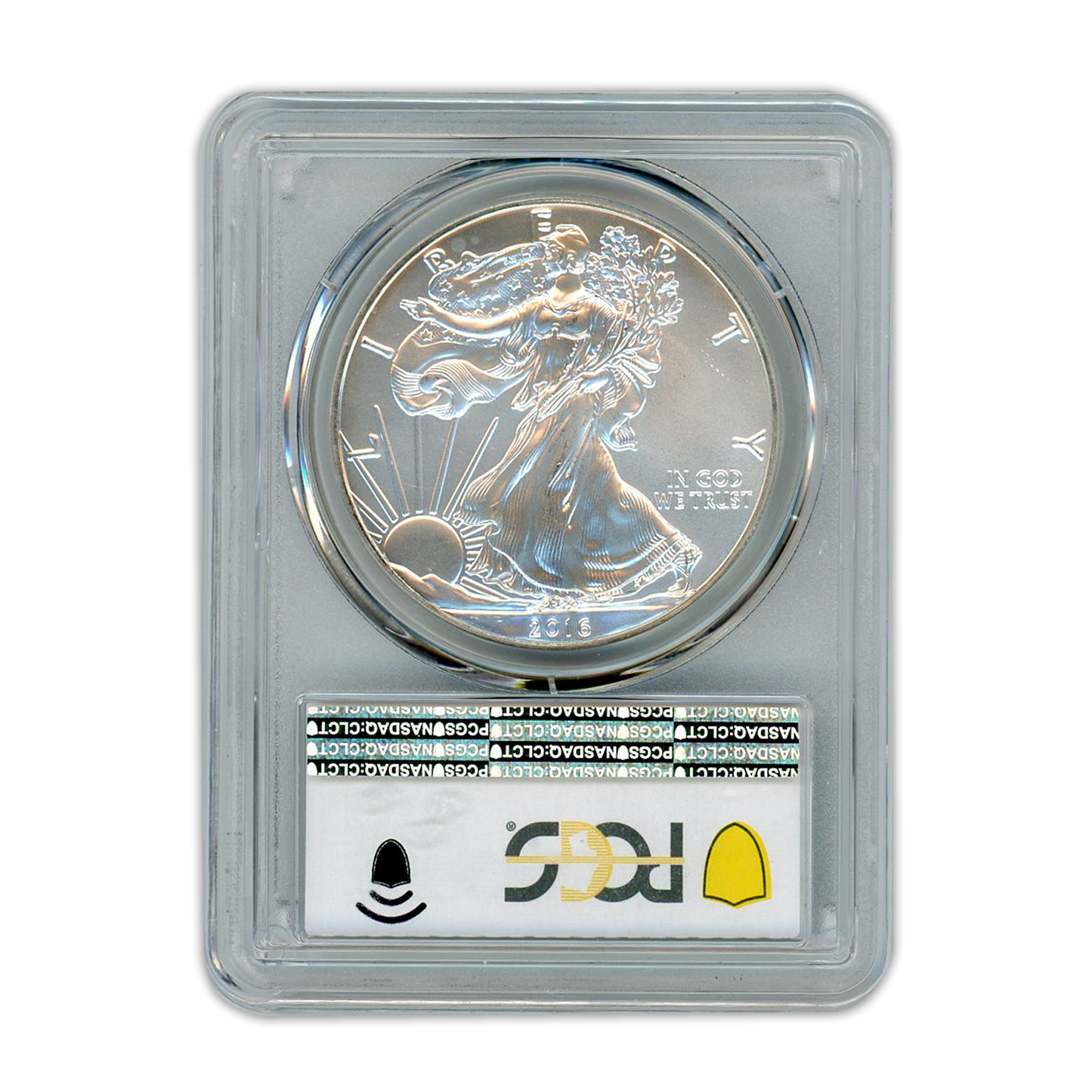 2016 Silver Eagle - Mint Error - Struck Through Reverse PCGS MS67