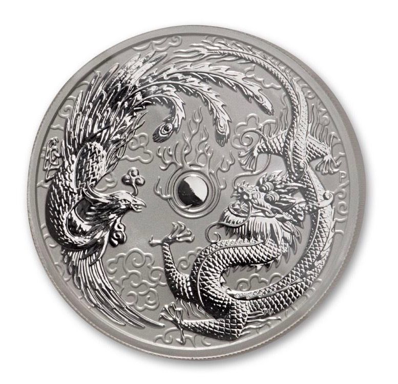 2017 Dragon & Phoenix Error 1 Oz Silver - Perth Mint - Business Strike  - NGC MS70