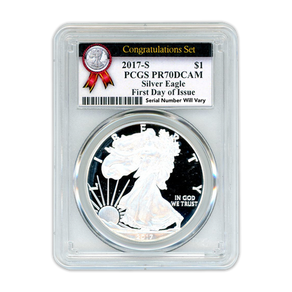 2017-S Silver Eagle Congratulations - First Day of Issue - Deep Cameo PCGS PR 70