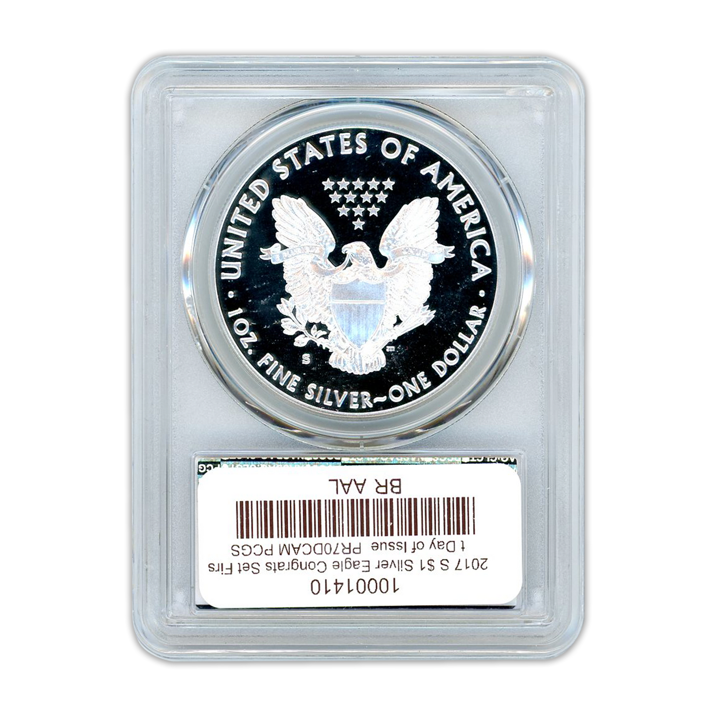 2017-S Silver Eagle Congratulations - First Day of Issue - Deep Cameo PCGS PR 70