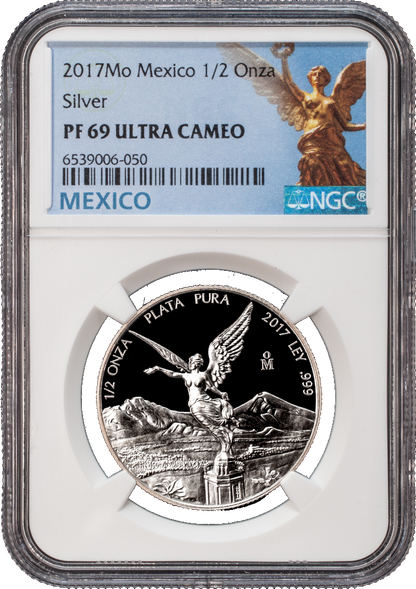 2017  Mexico Libertad - 1/2 Oz Silver Proof - NGC PF69