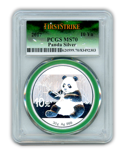 2017 China Panda 10 Yuan Silver - PCGS MS70 Cheng Chao Designer Label